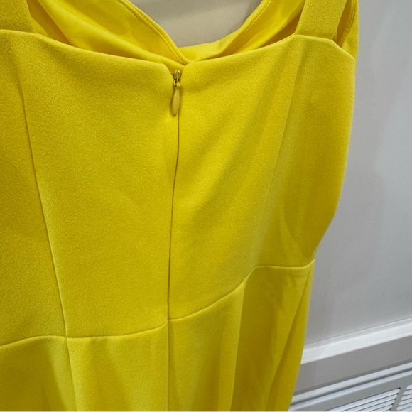 Sz 2 SAGE COLLECTIVE Yellow Ruffle Hem Dress Square Neck - Picture 4 of 9